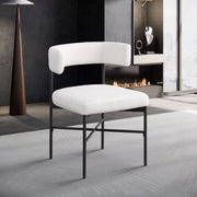 Rivage Linen Textured Fabric Upholstered Dining Chair in Cream, Set of 2 - 928Cream-C