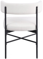 Rivage Linen Textured Fabric Upholstered Dining Chair in Cream, Set of 2 - 928Cream-C