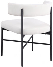 Rivage Linen Textured Fabric Upholstered Dining Chair in Cream, Set of 2 - 928Cream-C
