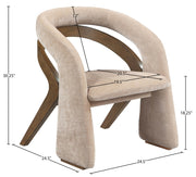 Riven Performance Fabric Upholstered Dining Chair in Beige - 77056Beige-C