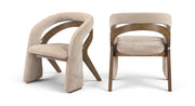 Riven Performance Fabric Upholstered Dining Chair in Beige - 77056Beige-C