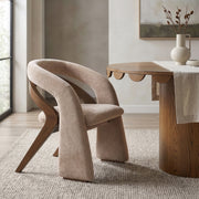 Riven Performance Fabric Upholstered Dining Chair in Beige - 77056Beige-C