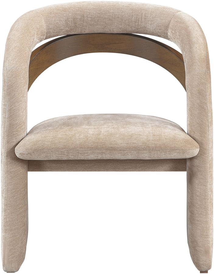Riven Performance Fabric Upholstered Dining Chair in Beige - 77056Beige-C