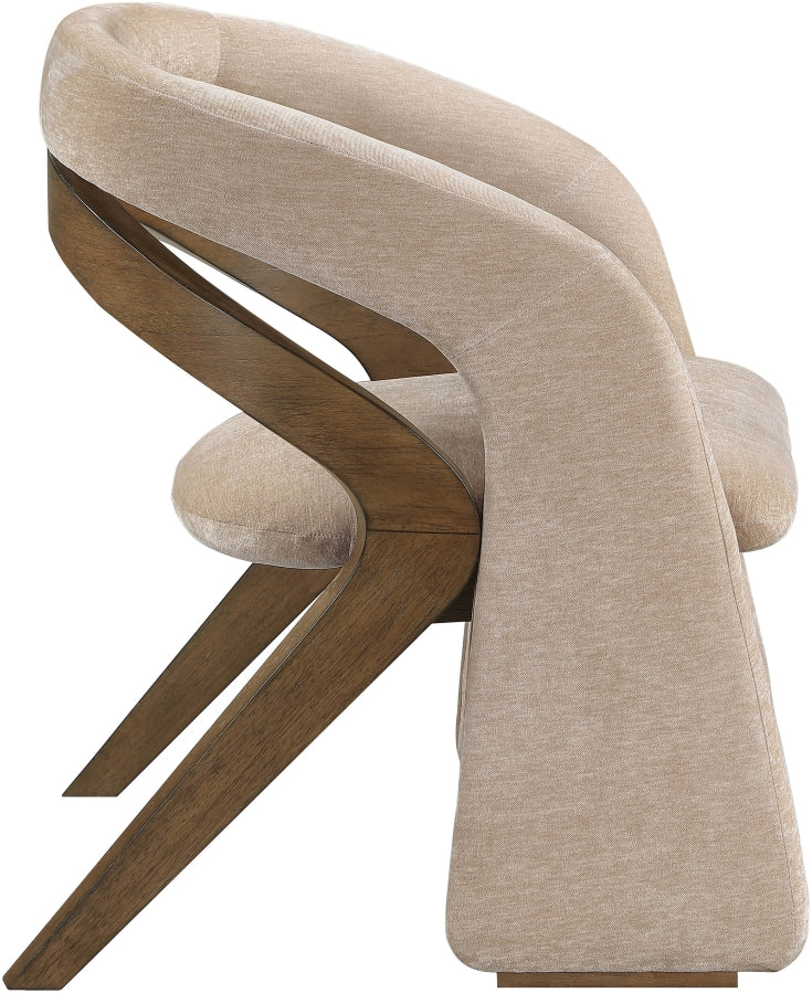 Riven Performance Fabric Upholstered Dining Chair in Beige - 77056Beige-C