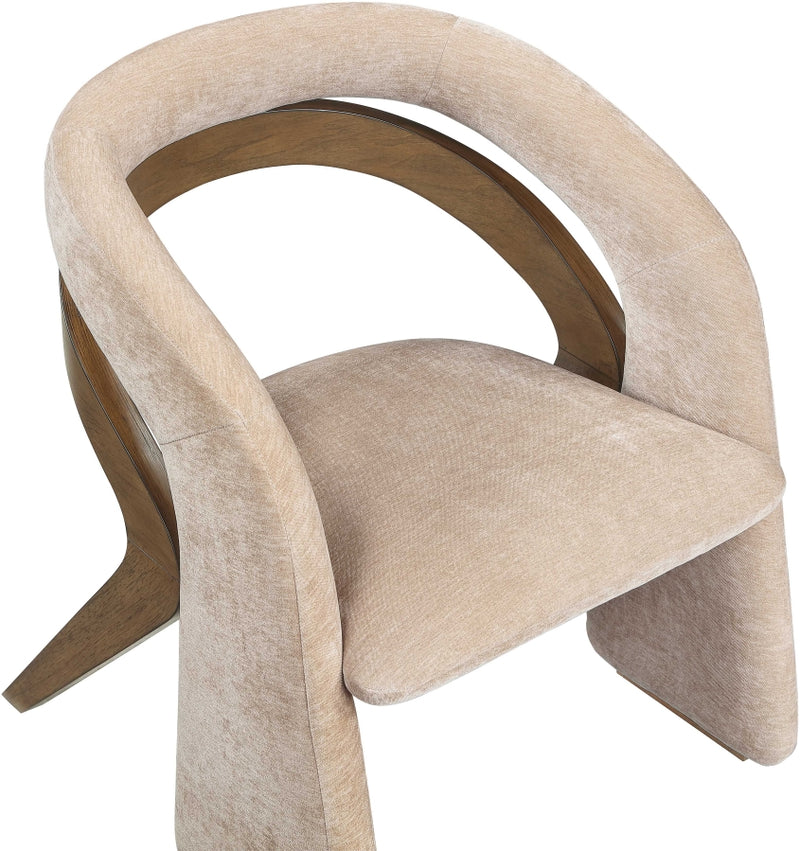 Riven Performance Fabric Upholstered Dining Chair in Beige - 77056Beige-C