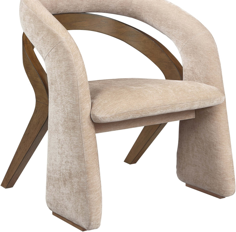 Riven Performance Fabric Upholstered Dining Chair in Beige - 77056Beige-C