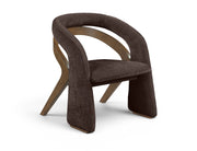 Riven Performance Fabric Upholstered Dining Chair in Brown - 77056Brown-C