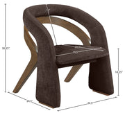 Riven Performance Fabric Upholstered Dining Chair in Brown - 77056Brown-C