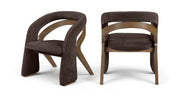 Riven Performance Fabric Upholstered Dining Chair in Brown - 77056Brown-C