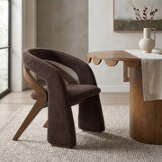 Riven Performance Fabric Upholstered Dining Chair in Brown - 77056Brown-C