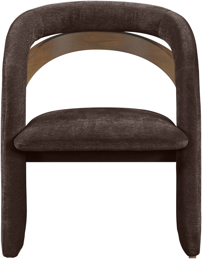 Riven Performance Fabric Upholstered Dining Chair in Brown - 77056Brown-C