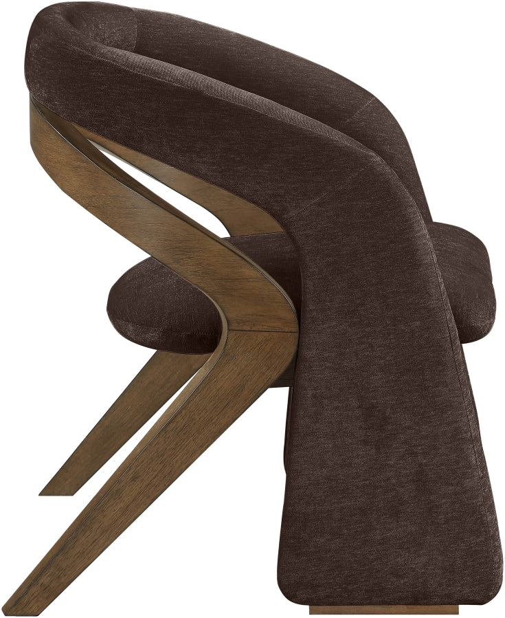 Riven Performance Fabric Upholstered Dining Chair in Brown - 77056Brown-C