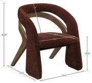 Riven Performance Fabric Upholstered Dining Chair in Burgundy - 77056Burg-C