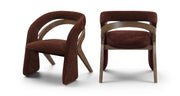 Riven Performance Fabric Upholstered Dining Chair in Burgundy - 77056Burg-C