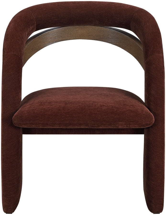 Riven Performance Fabric Upholstered Dining Chair in Burgundy - 77056Burg-C