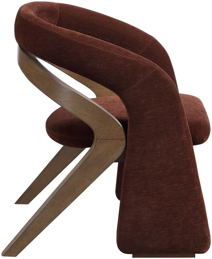 Riven Performance Fabric Upholstered Dining Chair in Burgundy - 77056Burg-C