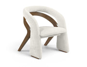 Riven Performance Fabric Upholstered Dining Chair in Cream - 77056Cream-C