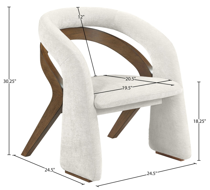Riven Performance Fabric Upholstered Dining Chair in Cream - 77056Cream-C