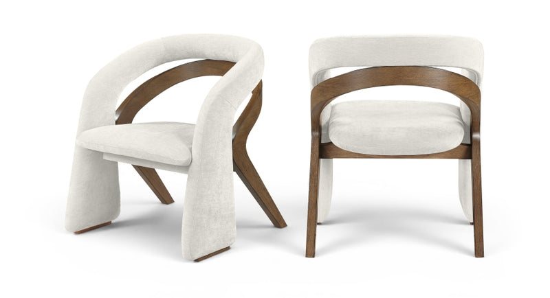 Riven Performance Fabric Upholstered Dining Chair in Cream - 77056Cream-C