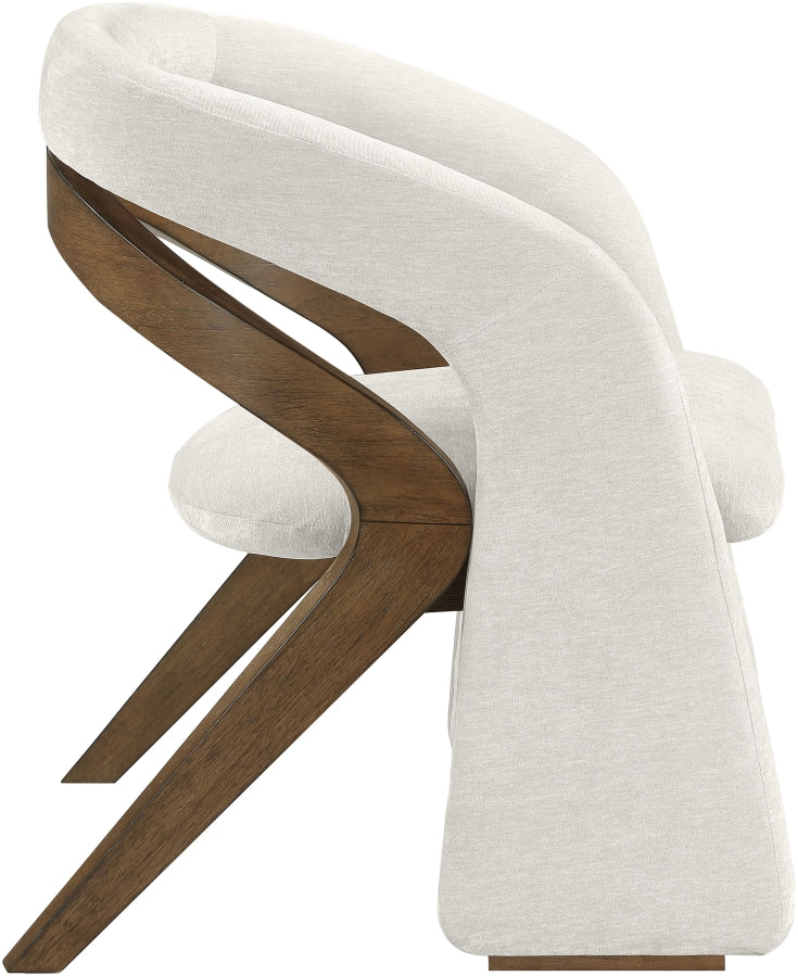 Riven Performance Fabric Upholstered Dining Chair in Cream - 77056Cream-C