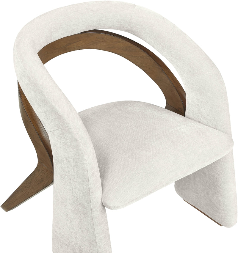 Riven Performance Fabric Upholstered Dining Chair in Cream - 77056Cream-C