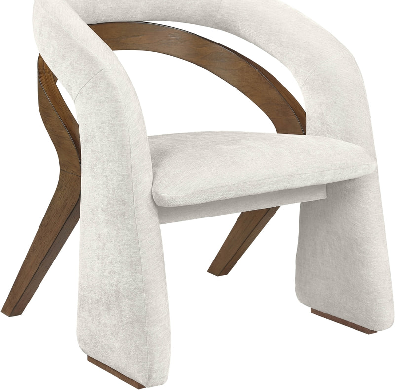Riven Performance Fabric Upholstered Dining Chair in Cream - 77056Cream-C