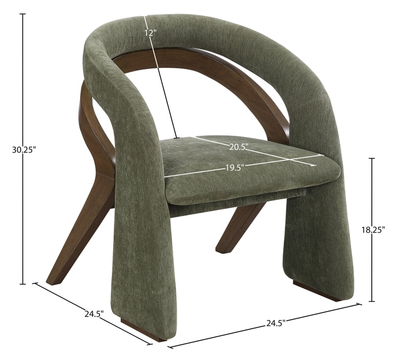 Riven Performance Fabric Upholstered Dining Chair in Green - 77056Green-C