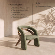 Riven Performance Fabric Upholstered Dining Chair in Green - 77056Green-C