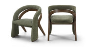 Riven Performance Fabric Upholstered Dining Chair in Green - 77056Green-C