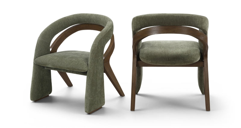 Riven Performance Fabric Upholstered Dining Chair in Green - 77056Green-C