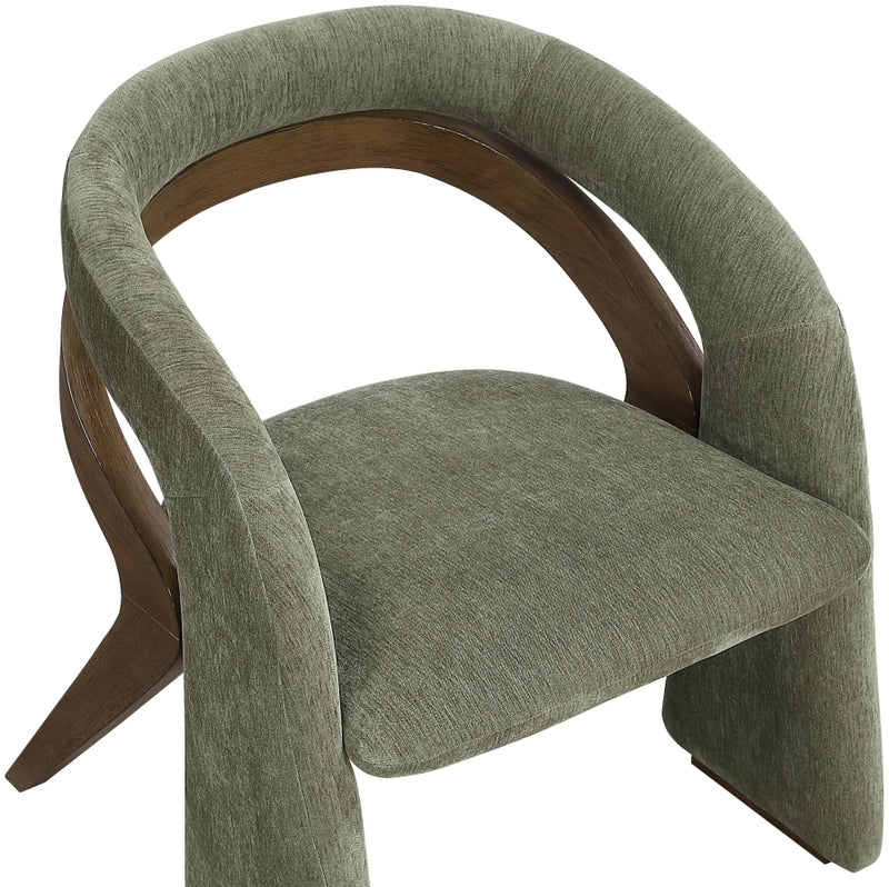 Riven Performance Fabric Upholstered Dining Chair in Green - 77056Green-C
