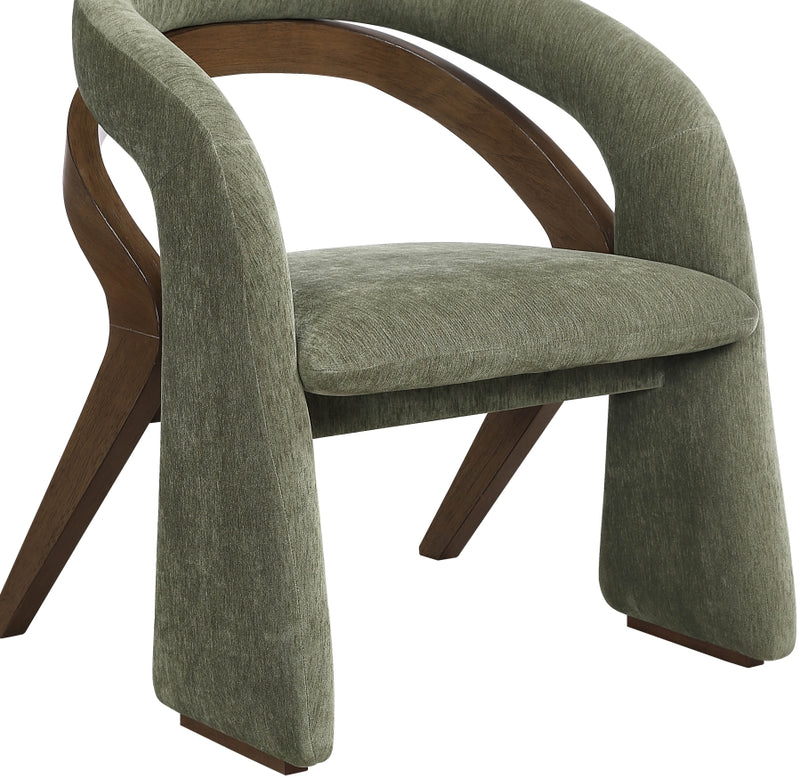 Riven Performance Fabric Upholstered Dining Chair in Green - 77056Green-C
