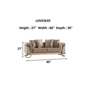 Rixos 3-pieces (Sofa & Loveseat & Chair) Livingroom Set Beige in Beige - 101-RIX-NSIE30-321