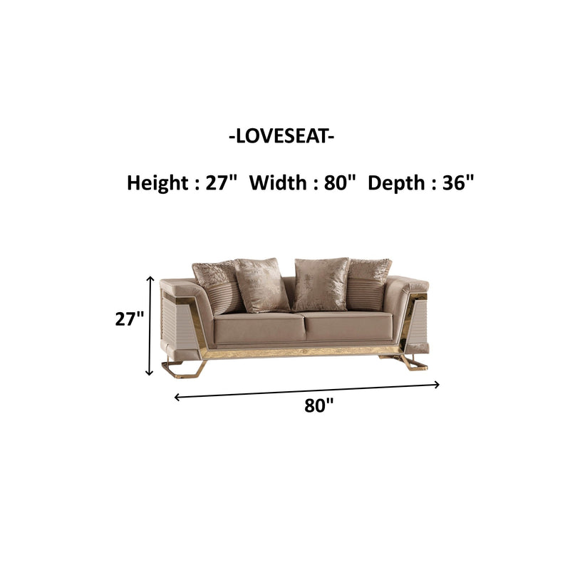 Rixos 3-pieces (Sofa & Loveseat & Chair) Livingroom Set Beige in Beige - 101-RIX-NSIE30-321