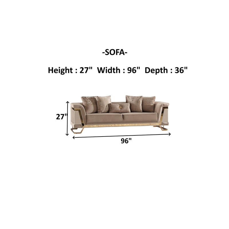 Rixos Stationary Sofa Beige in Beige - 101-RIX-NSIE30-3