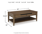 Roanhowe Coffee Table with 1 End Table in Brown - PKG016518