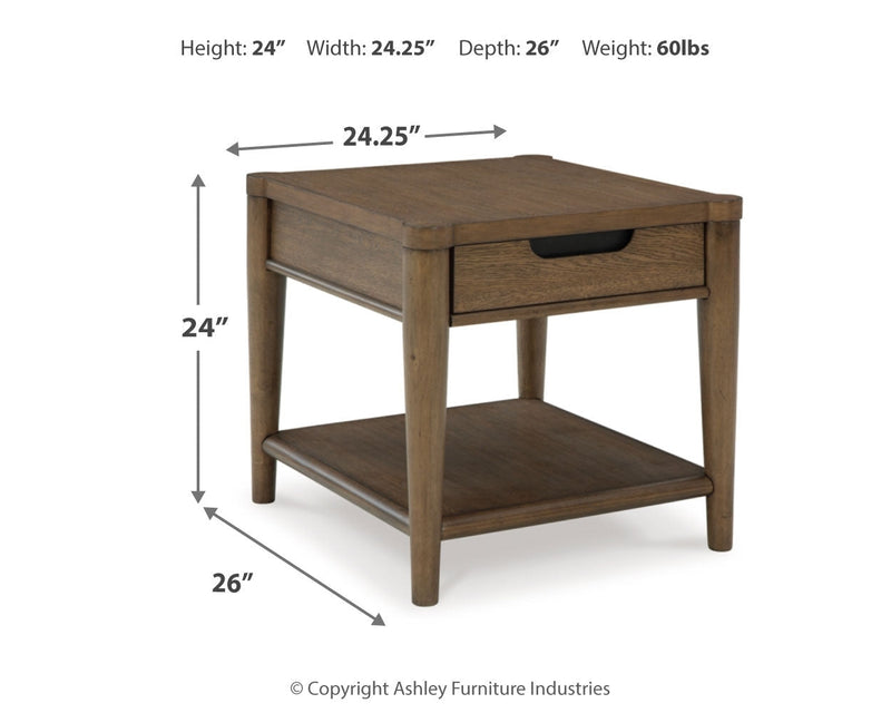 Roanhowe Coffee Table with 1 End Table in Brown - PKG016518