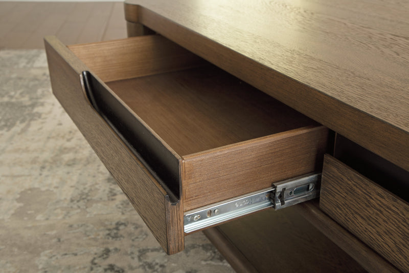 Roanhowe Coffee Table with 1 End Table in Brown - PKG016518
