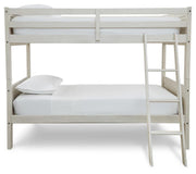 Robbinsdale Antique White Bunk Bed and Mattresses - B742B45