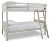 Robbinsdale Antique White Bunk Bed and Mattresses - B742B45