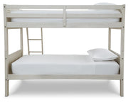 Robbinsdale Antique White Bunk Bed and Mattresses - B742B45