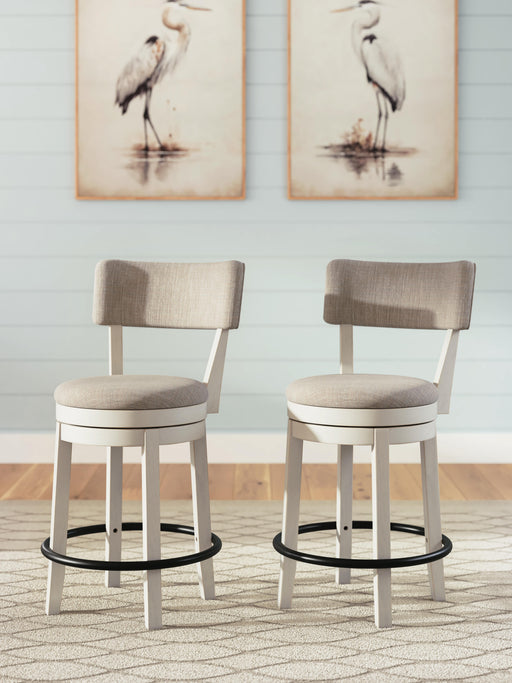 Robbinsdale Antique White Counter Height Barstool, Set of 2 - D642-224