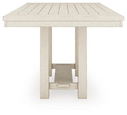 Robbinsdale Antique White Counter Height Dining Table, 2 Barstools, Bench and Server - D642D8