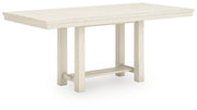 Robbinsdale Antique White Counter Height Dining Table, 2 Barstools, Bench and Server - D642D8