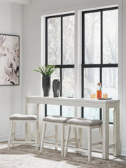 Robbinsdale Antique White Counter Height Dining Table and 3 Barstools Set - D642-113
