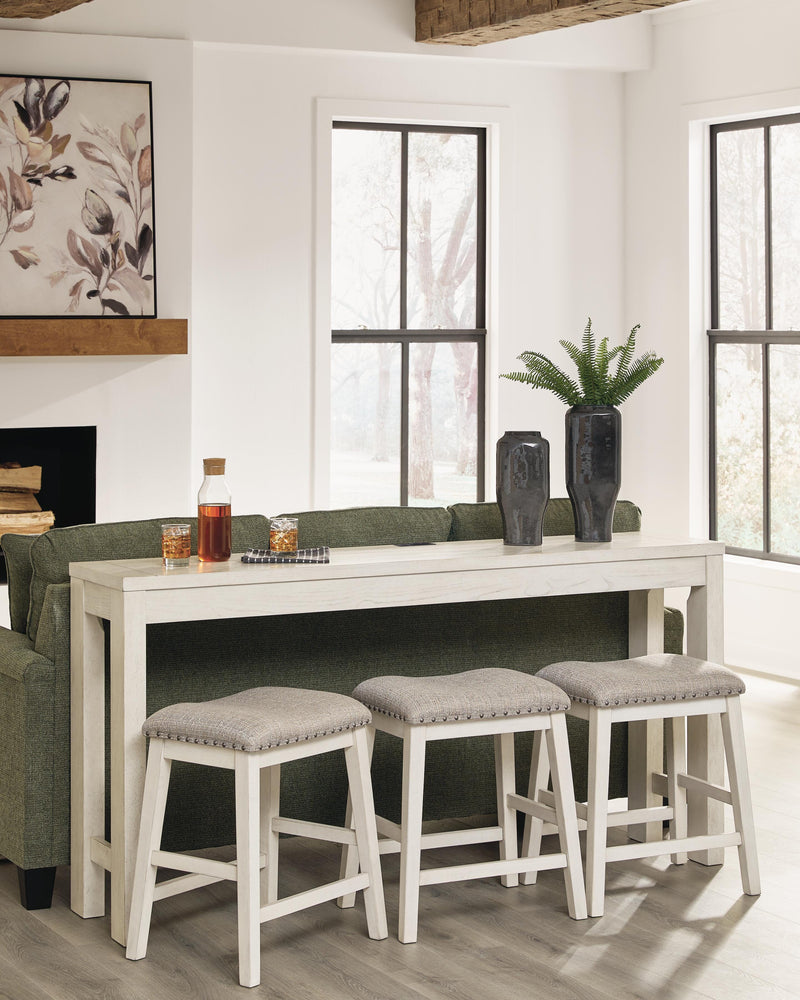 Robbinsdale Antique White Counter Height Dining Table and 3 Barstools Set - D642-113