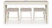 Robbinsdale Antique White Counter Height Dining Table and 3 Barstools Set - D642-113