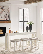 Robbinsdale Antique White Counter Height Dining Table and 3 Barstools Set - D642-113