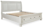 Robbinsdale Antique White King Sleigh Bed with Storage - Gate FurnitureKing Bed