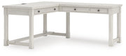 Robbinsdale Antique White L-Shaped Home Office Desk - H742H1